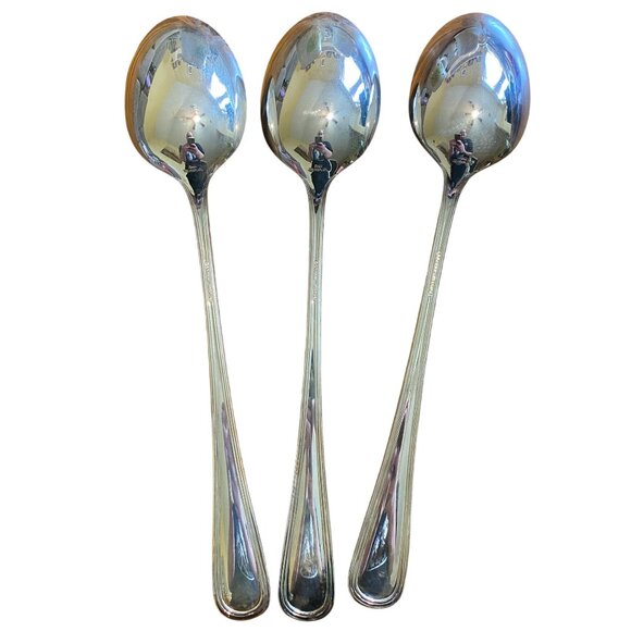 Gorham Heritage serving spoons 13" Italy Silver plated set of three Thanksgiving - Picture 6 of 11